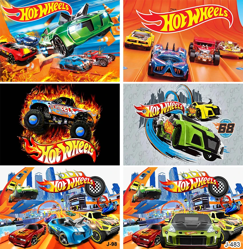 

Фон для вечеринки в честь Дня Рождения с изображением автомобиля с горячими колесами товары для вечеринки в честь Дня Рождения мультяшный автомобиль баннер для дня рождения Фотофон для вечеринки