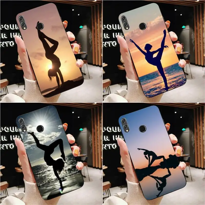 

Girl Yoga Shadow Phone Case For Redmi 9A 8A 6A Note 9 8 10 11S 8T Pro Max 9 K20 K30 K40 Pro PocoF3 Note11 5G Case