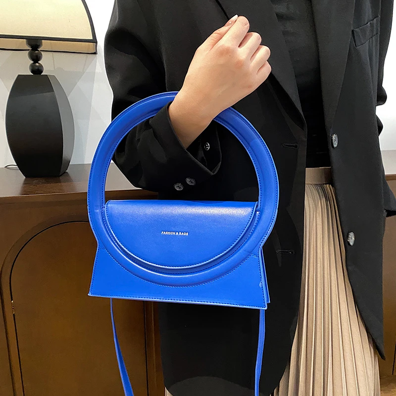 

Женская сумка-клатч через плечо, с круглой ручкой