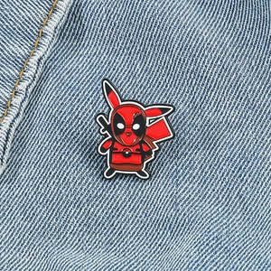 Cute Pokemon Pikachu Cosplay Deadpool Pins Funny Cartoon Badge Buckle Denim Clothes Bag Brooches for Backpack Accessories Gift