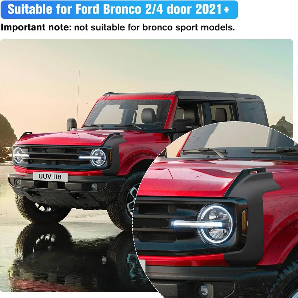 Фото Защитные уголки для Ford Bronco 2021-2024, передние и задние, антицарапийные, для дверей багажника, 2/4 двери №2