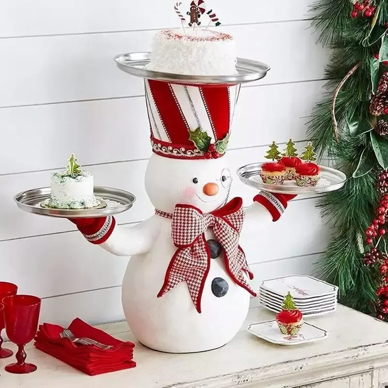 

2021 New Creative Christmas Santa Claus Snowman Snack Rack Household Ornament Storage Dining Table Decoration Snack Fruit Tray