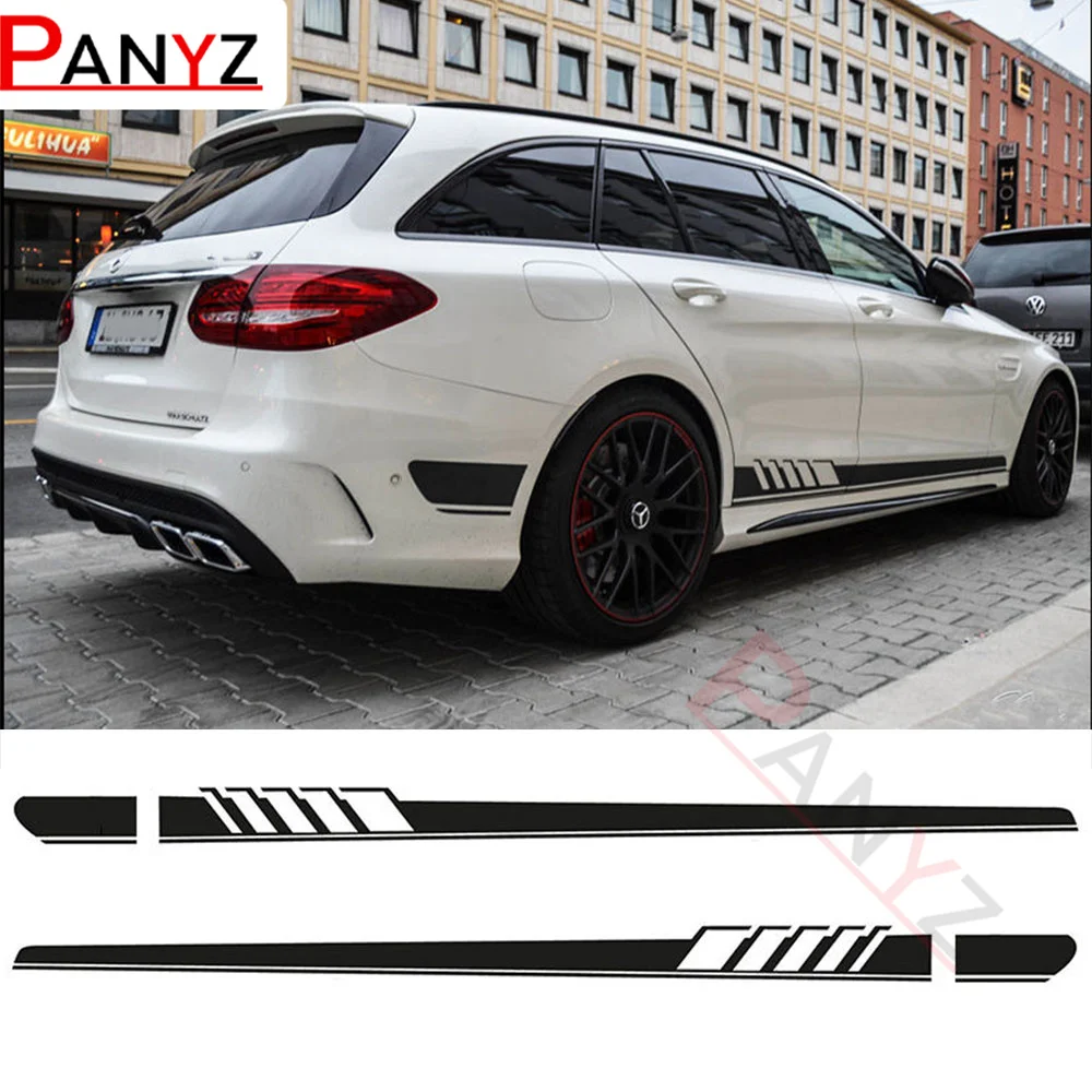 

Edition 1 Style Side Stripe Skirt Sill Sticker for Mercedes Benz S205 C Class W205 Estate C180 C200 C280 C300 C320 C350 C63 AMG