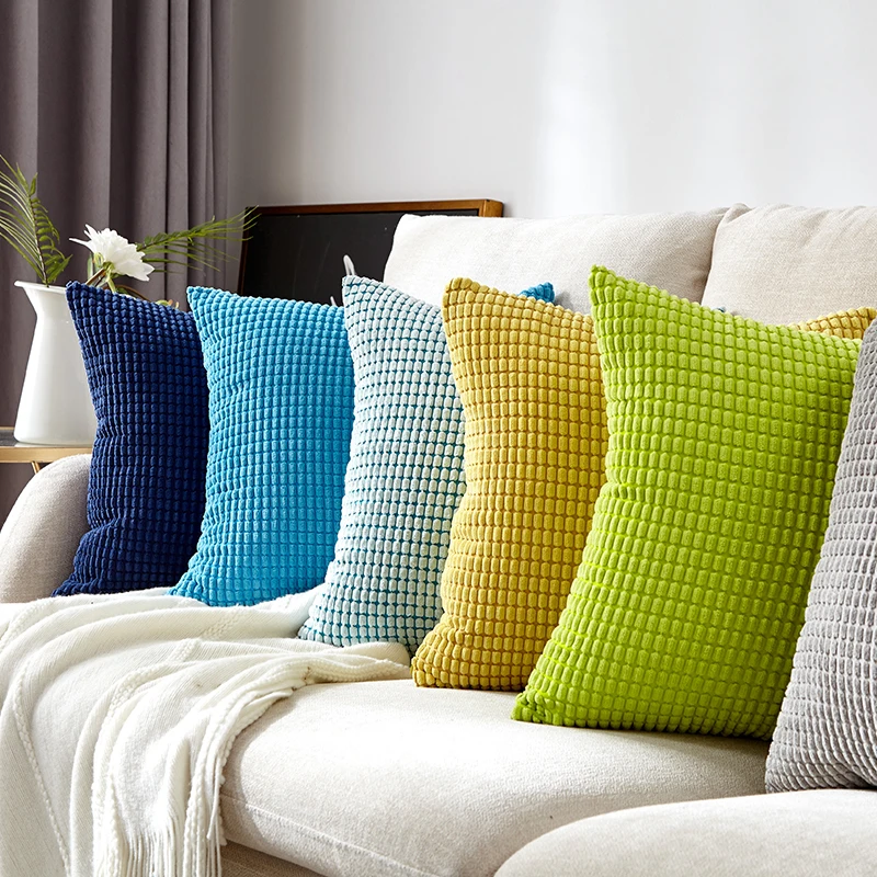 Чехол для подушки декоративная наволочка в скандинавском стиле вельветовая