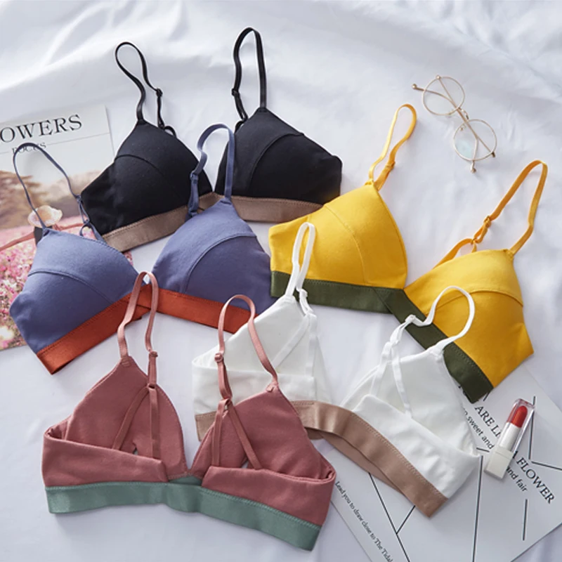 

Women bralette Candy Color Bra Cotton Beauty Back Brassiere Sexy Tops Soft Underwear Wireless Bras for Female Intimate Lingerie