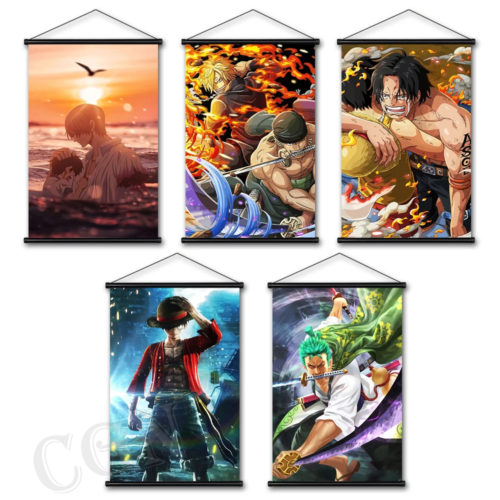 

Classic Anime Poster One Piece Canvas Painting Zoro Wall Art Luffy HD Print Pictures Hanging Scrolls for Boys Bedroom Home Decor