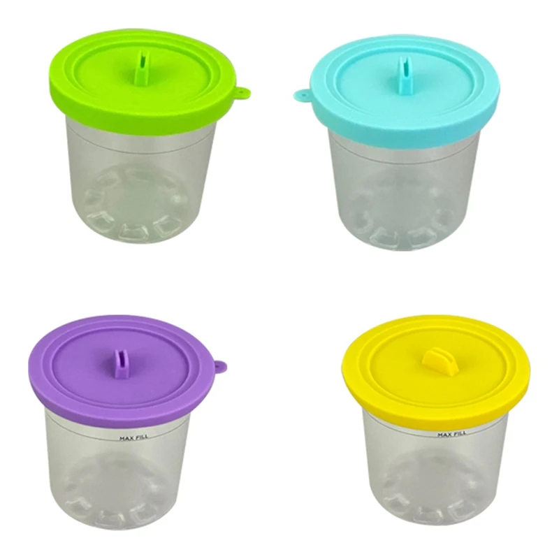 

4PCS Ice Cream Pints With Lids For Ninja NC299AMZ & NC300S Series XSKPLID2CD Creami Ice Cream Makers Dishwasher Safe Replacement