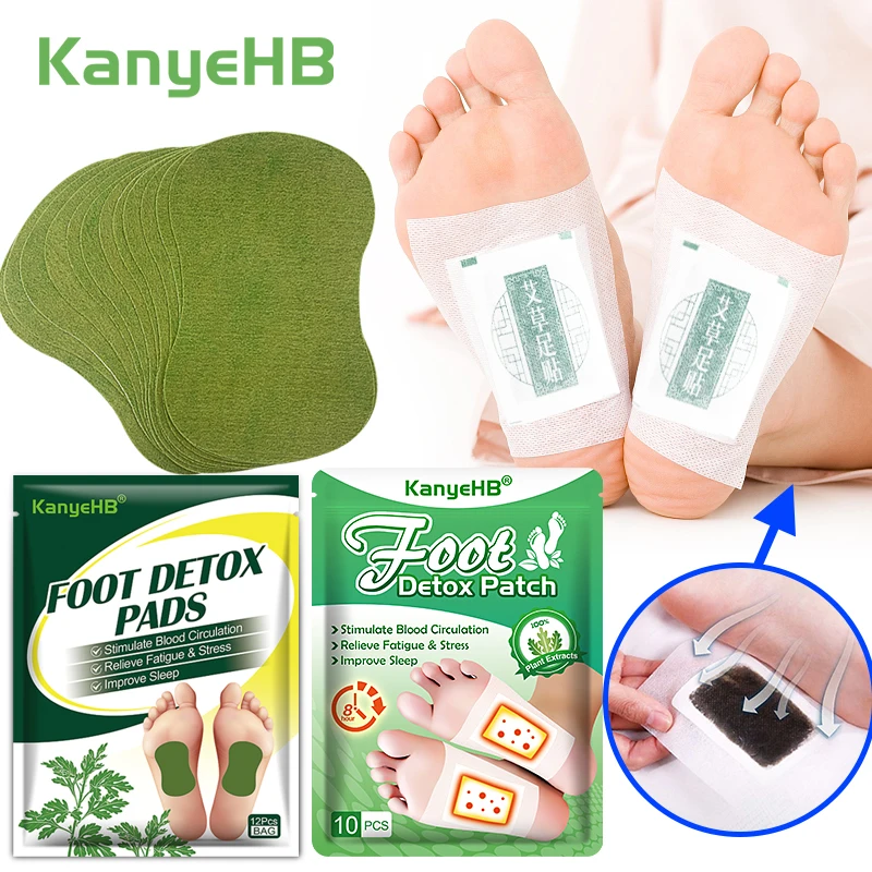 

2 Type Detox Foot Patch Wormwood Foot Detox Pads Improve Sleep Slimming Promote Blood Circulation Family Foot Care Plaster