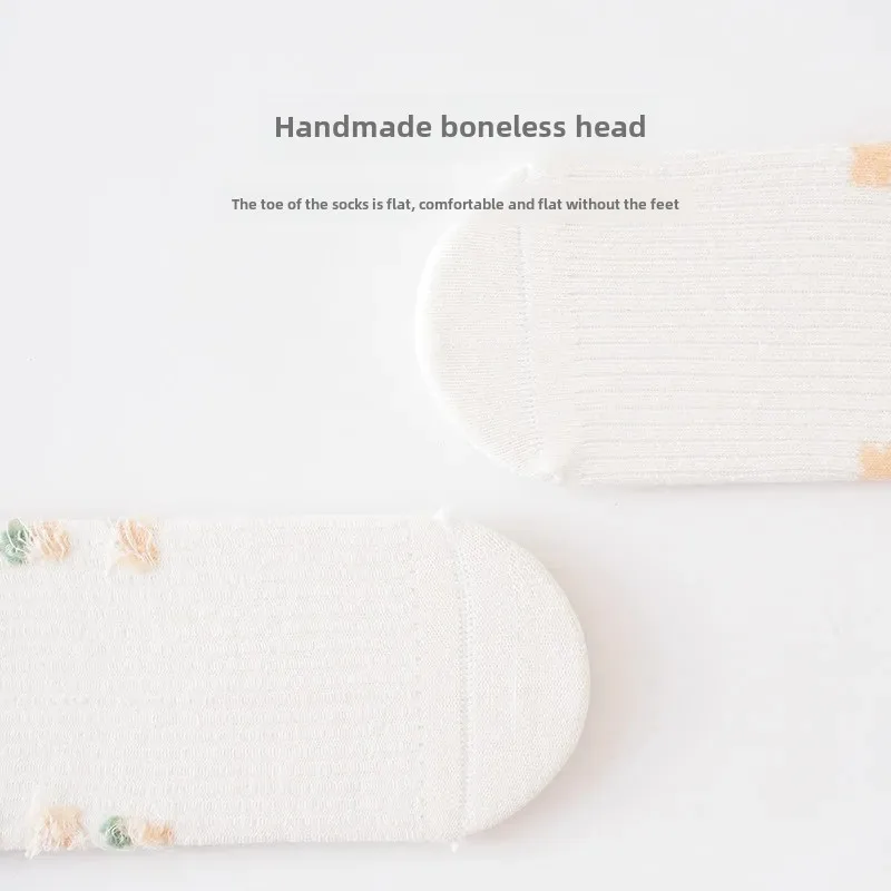 Оптовая продажа женские детские чулки для новорожденных однотонные с цветочным