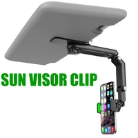 1080 rotation car clip sun visor cell phone holder universal phone mount for iphone xs gps rearview mirror stand car mobile clip