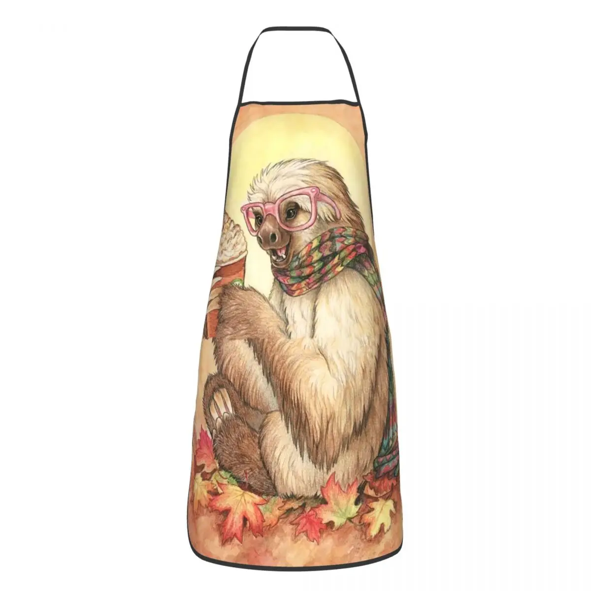 

Sloth Polyester Apron Cute Animal 52*72cm Kitchen Household Bib Tablier BBQ Dinner Party Pinafores for Manicurist