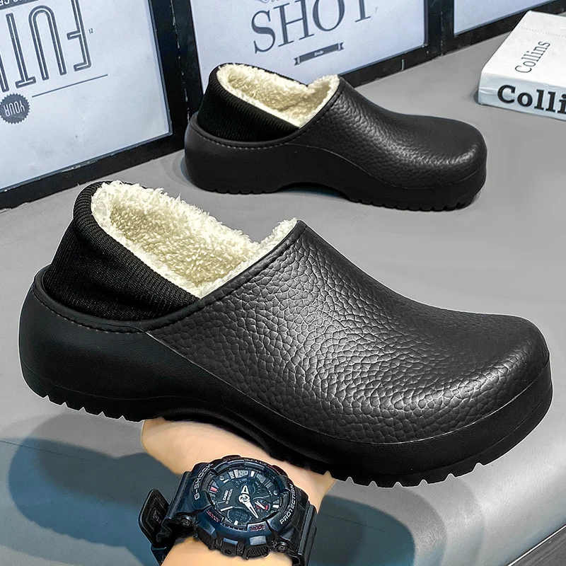 

Winter Slippers Men Home Cotton Shoes Comfortable Women Faux Fur Sandals Anti-Skid Warm Nurse Shoes Indoor Slip On Loafers
