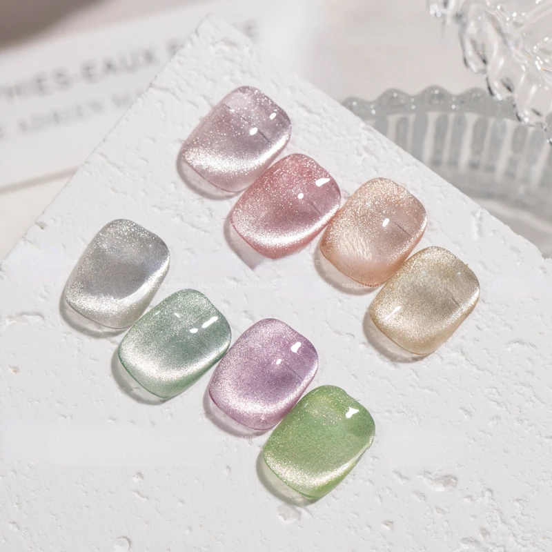 

Linglong Stone cat eye Gel Nail Polish Semi Permanent Varnishes Hybrid Reflective Nail Art Glitter Laser effect UV Magnetic Gel