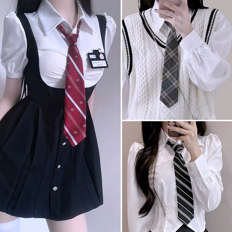 

Женский Галстук, рубашка, шейный галстук, галстук в студенческом стиле JK, клетчатая форма, съемные воротники, съемные студенческие ленивые Галстуки, аксессуары, оптовая продажа