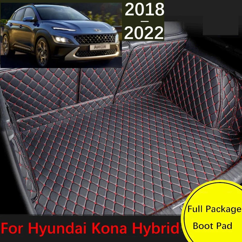 

Custom Leather Car Trunk Mat For Hyundai Kona Kauai Hybrid OS 2018~2022 Cargo Liner Carpet Interior Parts Accessories Cover