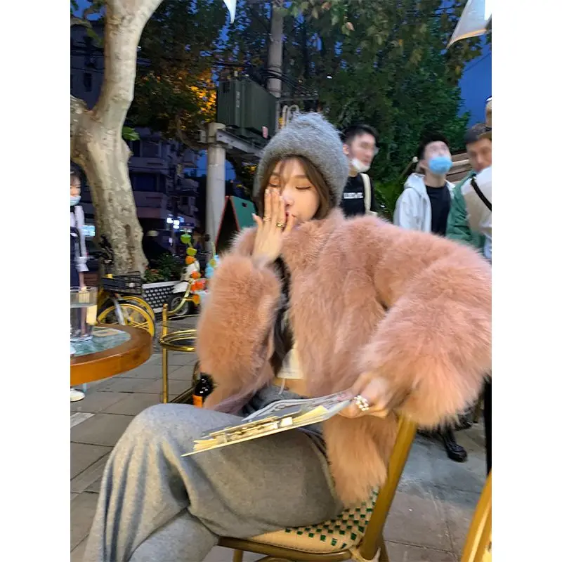 

Новинка 2023, куртки из искусственного меха Тедди, женские двухсторонние пальто из искусственного меха с воротником-стойкой и длинным рукавом, женская зимняя куртка T865