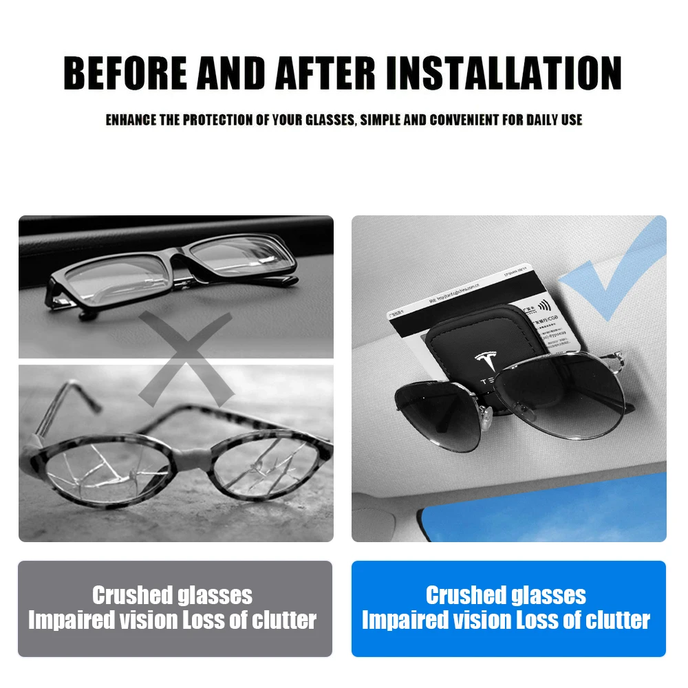 Автомобильные кожаные зажимы для очков солнцезащитный козырек фиксированный