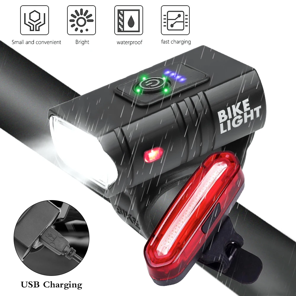 

Фонарь велосипедный передний 2xT, 6 светодиодный одов, зарядка через USB, 1000 лм