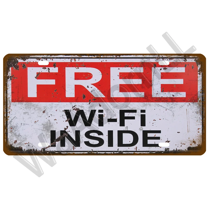 Фотообои с Wi-Fi номерным знаком металлические таблички |