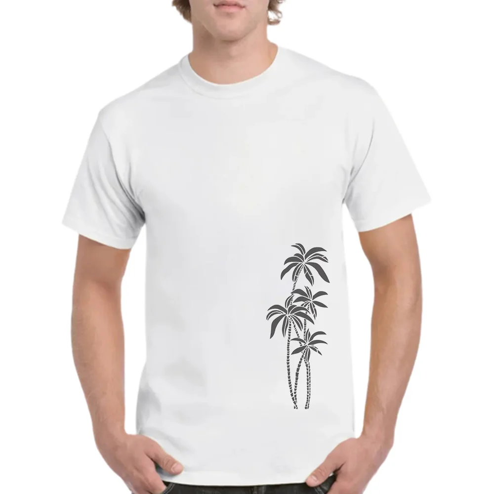 

Summer fashion casual sports youth 2D printed coconut tree adult round neck short sleeve large size men's T-shirt comfortable