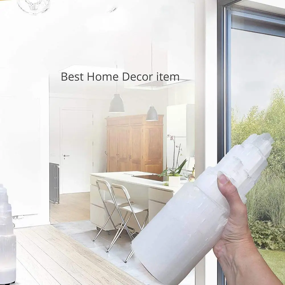 

Natural Moroccan Quartz Crystal Selenite Tower Lamp Living Room Home Decor Moroccan Ornaments Gypsum Lighthouse F6u4