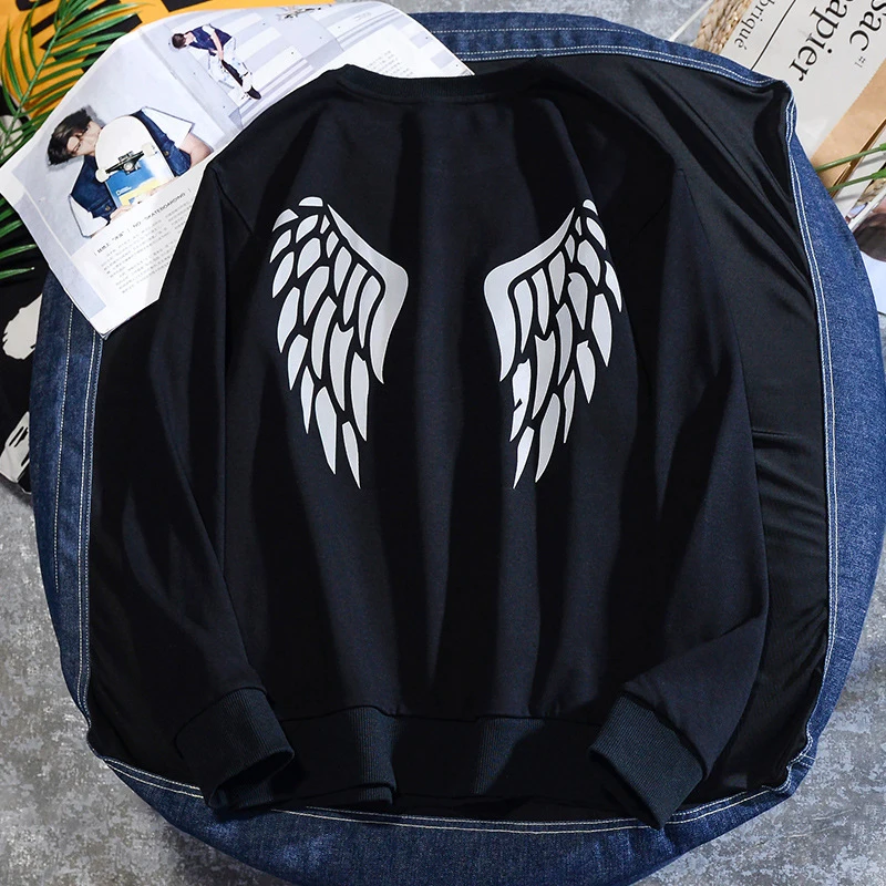 Толстовка в стиле Харадзюку уличная одежда оверсайз со светоотражающими