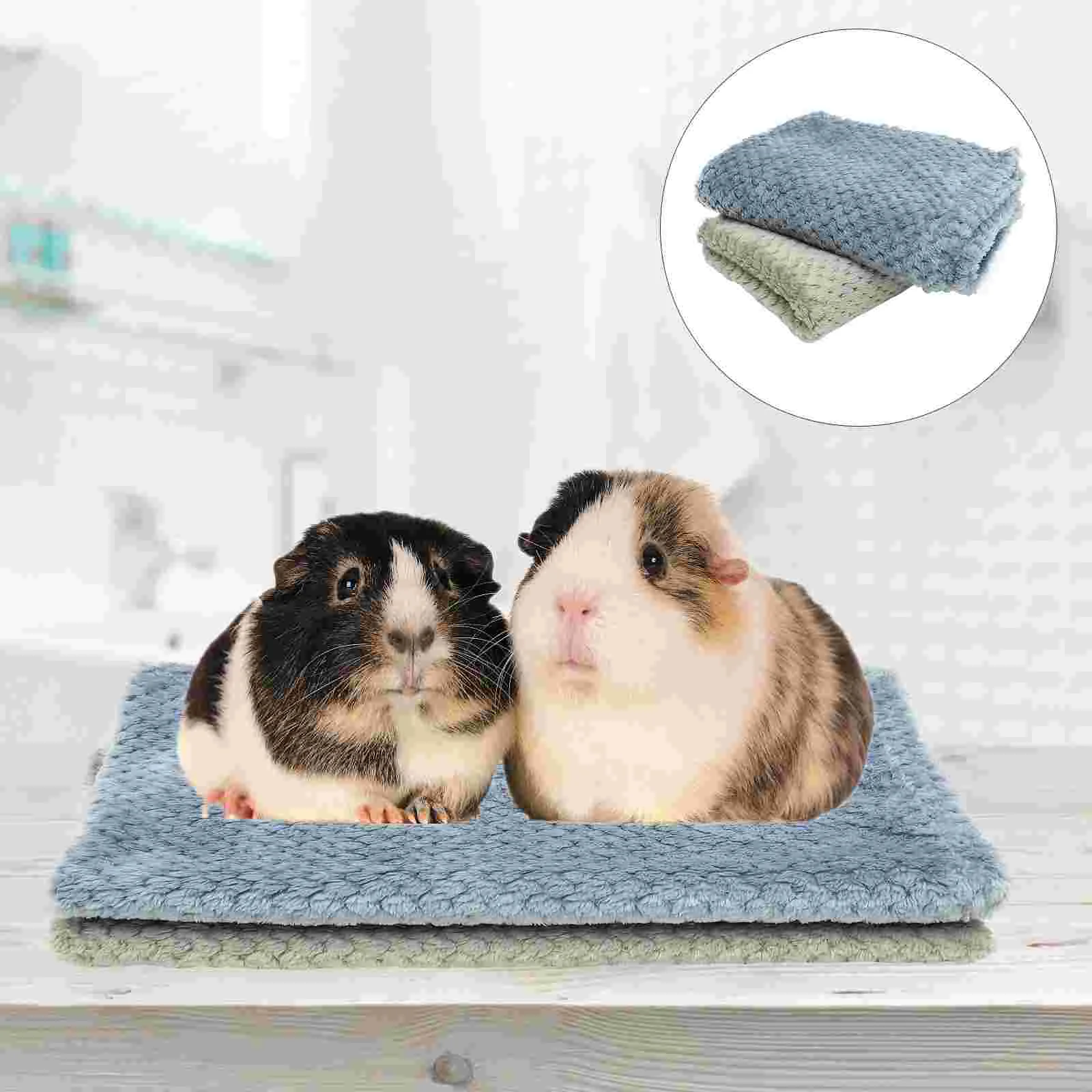 

2 Pcs Kennel Guinea Blanket Puppy Towel Cage Liners Corn Wool Supple Pigs Blankets