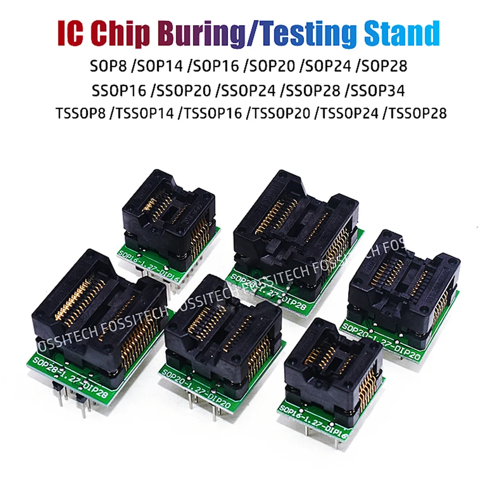 

SOP8 SOP16 SOP28 SOP20 SOP28 IC Chip Testing Stand Integrated Circuit Chip Burner DIP Chip Conversion Programming Buring Stand