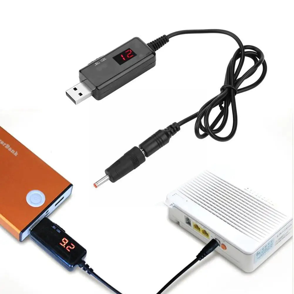 Кабель-преобразователь с Usb на повышающий 5 В до 9 в 12 регулируемый трансформатор
