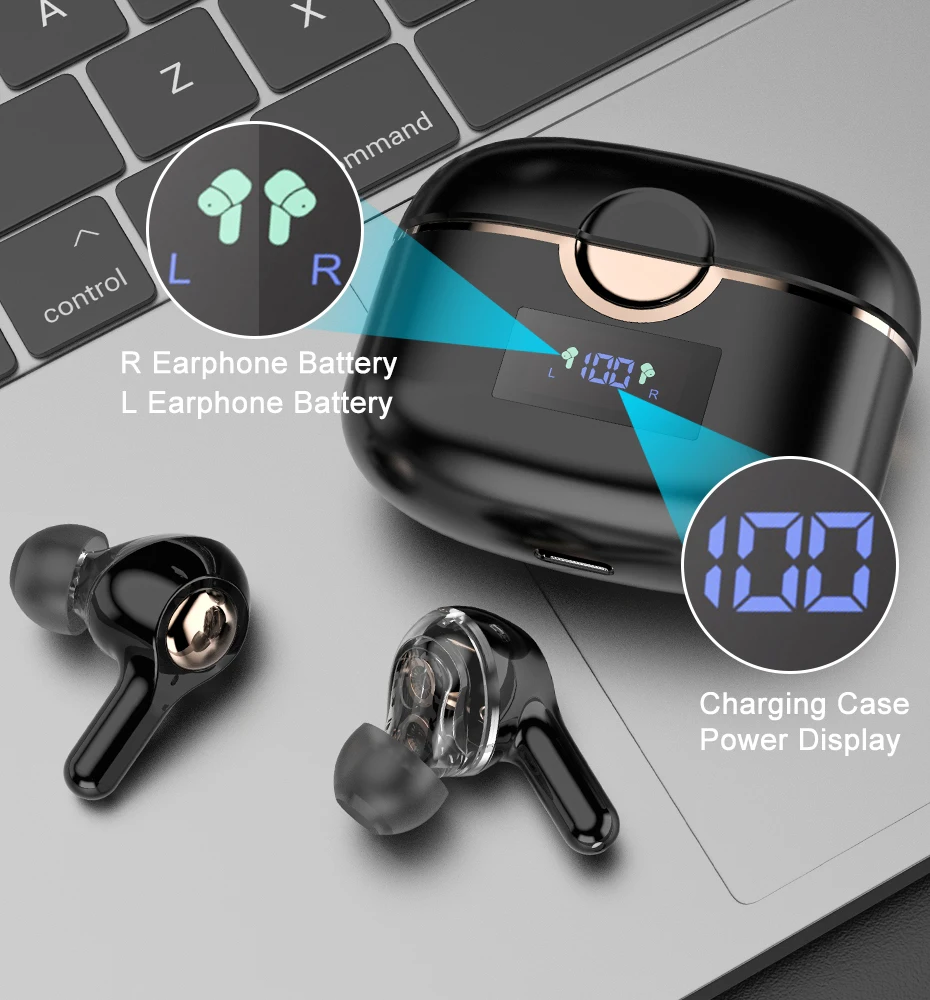 

Tws-стереонаушники T22 с шумоподавлением и поддержкой Bluetooth