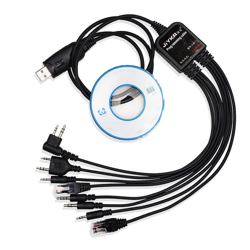 8 In 1 Multi-functions USB Programming Cable with CD Baofeng Walkie Talkie UV5R UV82 for Motorola TYT Kenwood Yaesu HYT Radio