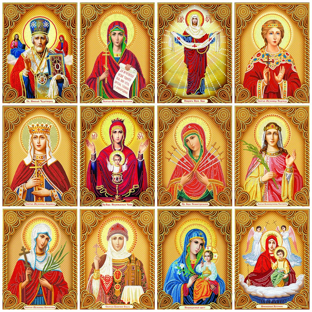 

Huacan Diamond Painting Virgin Mary Embroidery Complete Kit Mosaic Religion Rhinestone Pictures Handicraft Wall Decor