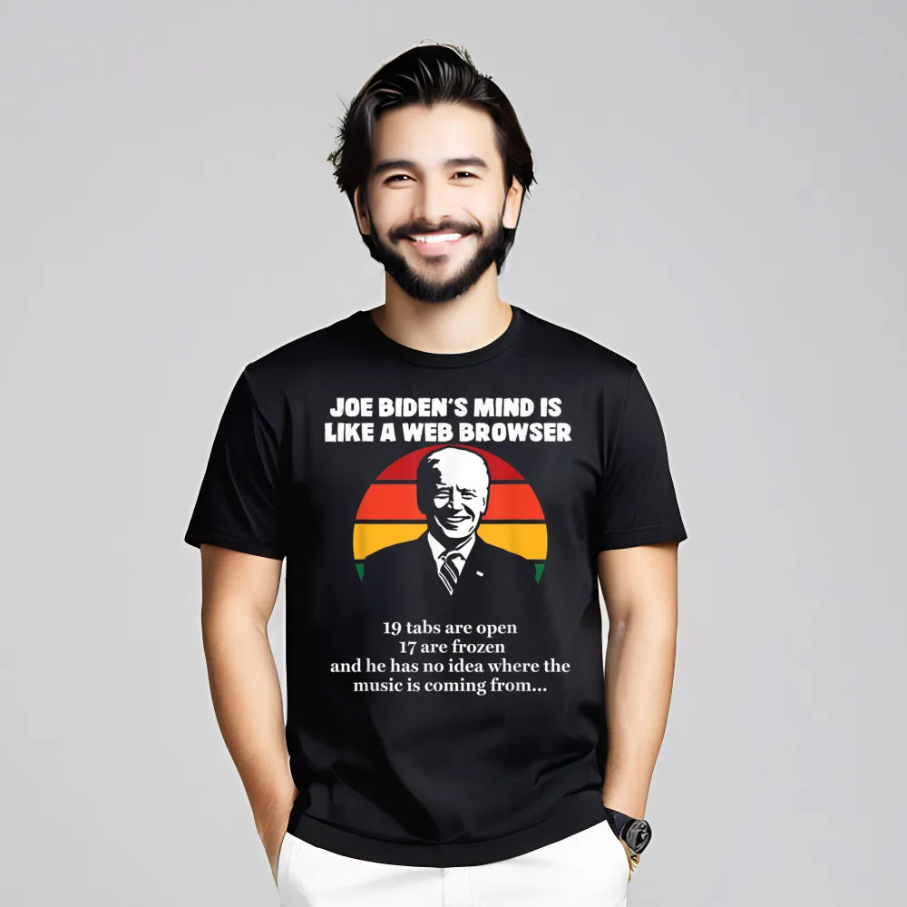 Фото Футболки, забавная футболка с защитой от Biden _ 19956, рождественские Женские футболки из хлопчатобумажной ткани с коротким рукавом и круглым вырезом, футболки со скидкой №1