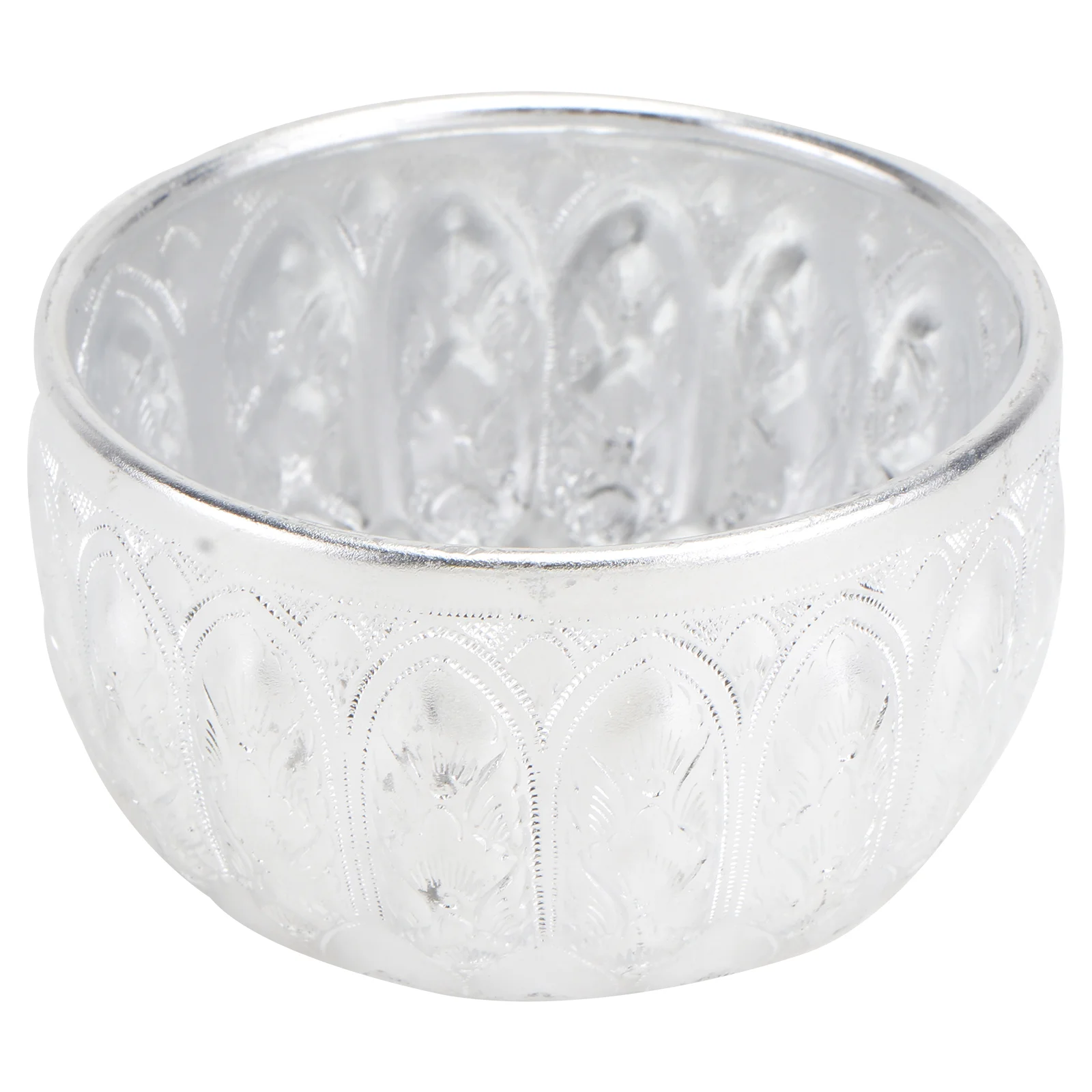 

1Pc Household Dining Bowl Hotel Tableware Supplies Metal Bowl Artware (Silver)