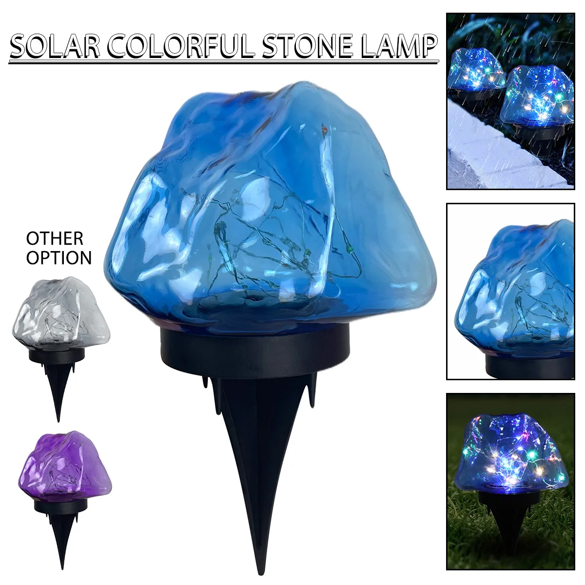 

1 Pc Colorful LED Solar Garden Lights Outdoor Stone-like Shape Lamp Waterproof Landscape Light For Lawn Garden Yard Patio