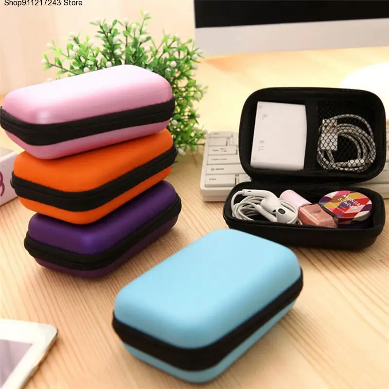 

Makeup organizer Square Earphone Storage Bag Carrying Case for Earphone Headphone Earbuds Pouches 6 Colors New Hot 12 x 8 x 4cm