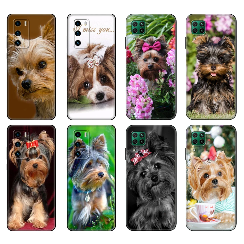 

Черный чехол из ТПУ для Huawei P30 Lite P30 Pro P40, чехол для Huawei P40 LITE E P Smart 2020, чехол для йоркширского терьера, собаки