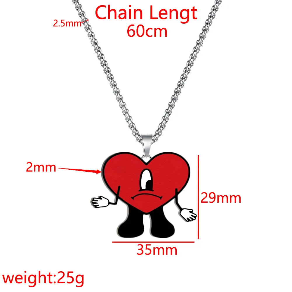 

Ожерелье из нержавеющей стали с принтом «плохой кролик»