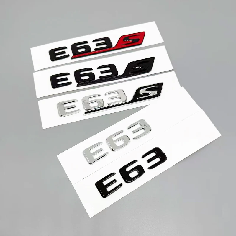 Фото Эмблема Mercedes AMG E63/E63S 3D, глянцевая черная, из ABS-пластика, наклейка на задний бампер и багажник, с 3M-лентой для легкой установки, W212 W213 №1