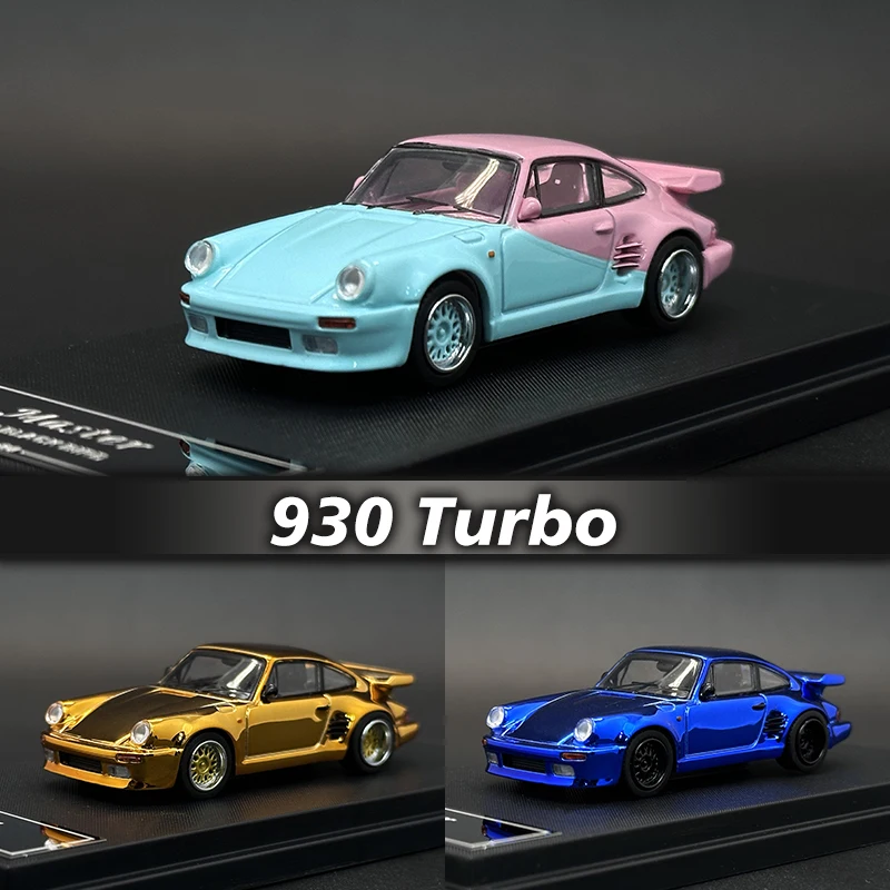 Модель автомобиля под давлением Master в наличии 1:64 930 Turbo Black Bird Chrome Gold Blue Pink