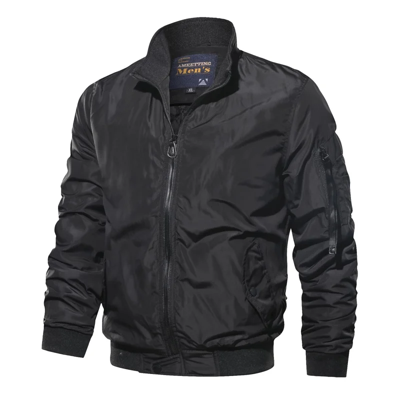 AutumnCasual Waterproof Military Jacket Men's top Men Outerwear Casual Brand Zipper Thin Coat Stand-Collar