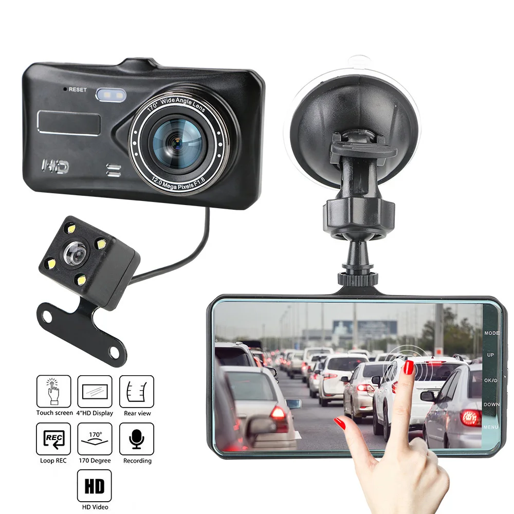 

Touch Screen Auto DashCam Dash Cam 4" HD 1080P Video Recorder Camera Car DVR