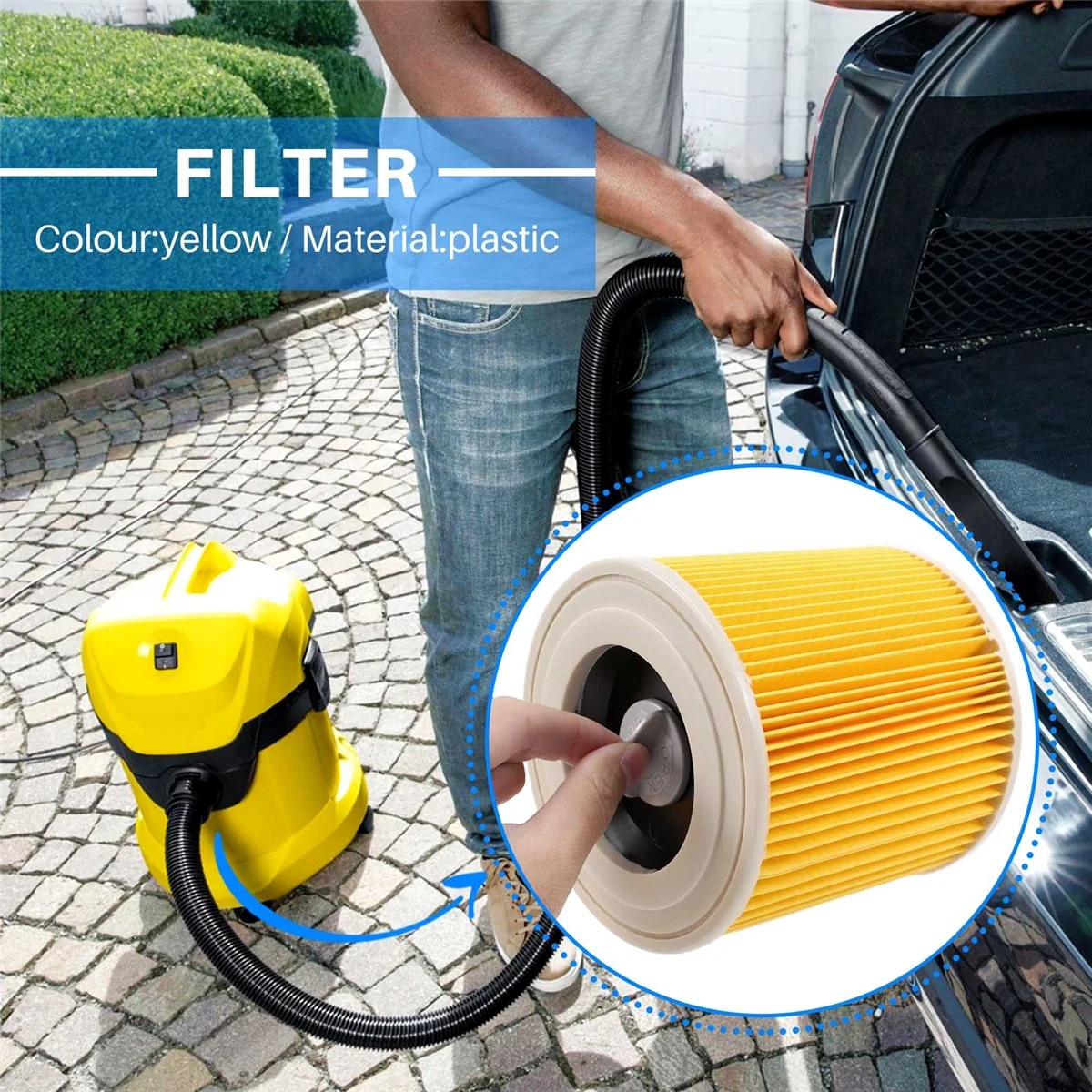 Картридж для пылесоса Karcher WD3 Premium WD2 WD1 MV3 MV2 WD 3 P 2 шт.