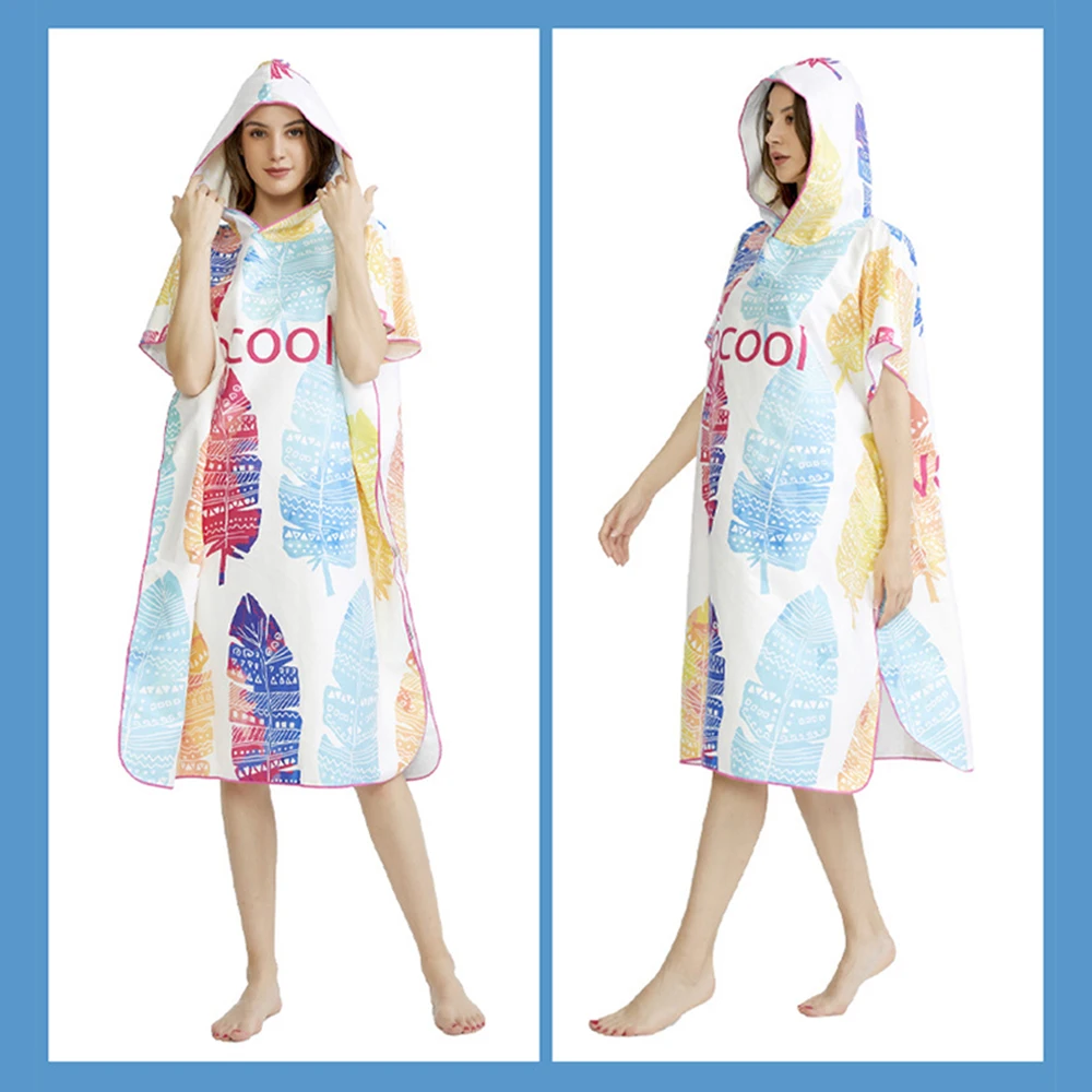 

Microfiber Towel Large Beach Towel Robe Changing Swimming Robe Hooded Bath Towels Surf Men Women Quick Bathrobe