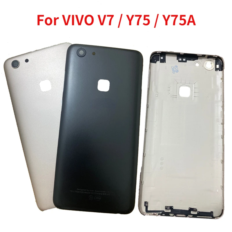 Задняя крышка для VIVO V7 Y75 Y75A, Крышка батарейного отсека, задняя крышка, задняя крышка, Сменный Чехол с объективом камеры + Кнопка питания и громкости
