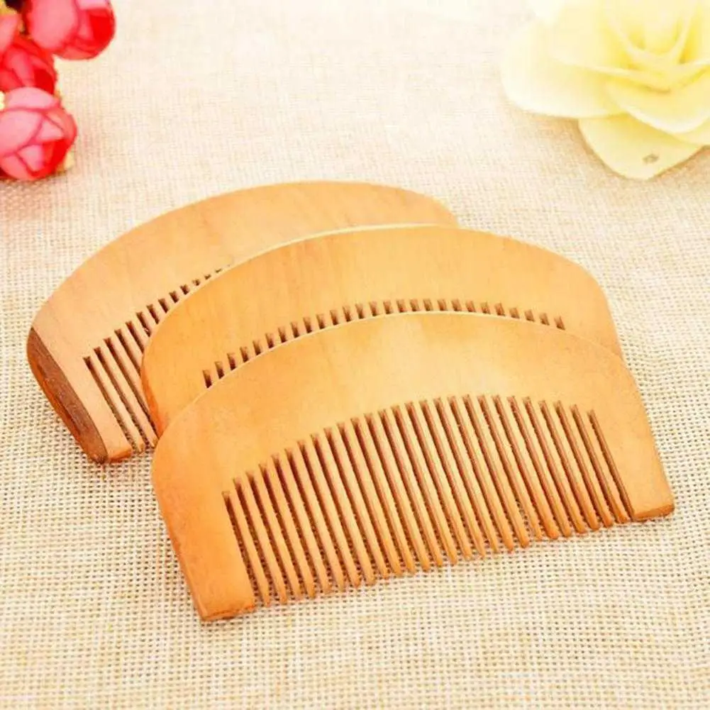 

1 Pcs Natural Peach Wood Comb Close Teeth Anti-Static Beard Detangling Beauty Tools Hair Wooden Head Massage Care Accessori T5I7