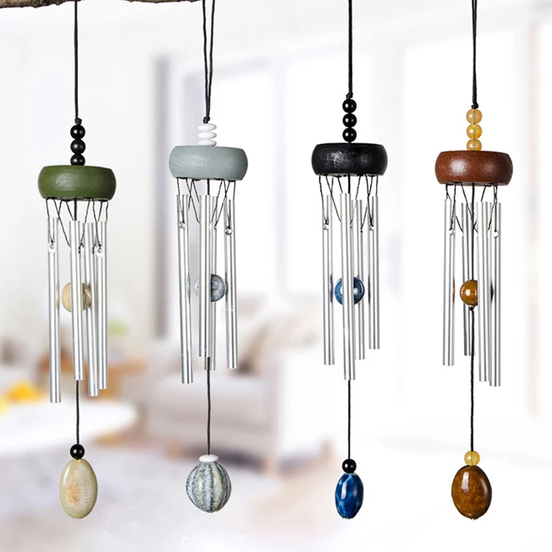 

Wood Wind Chimes for Outside Wind Chime Outdoor Clearance with 4 Metal Tubes Wood & Metal Hanging Decorations Supplies
