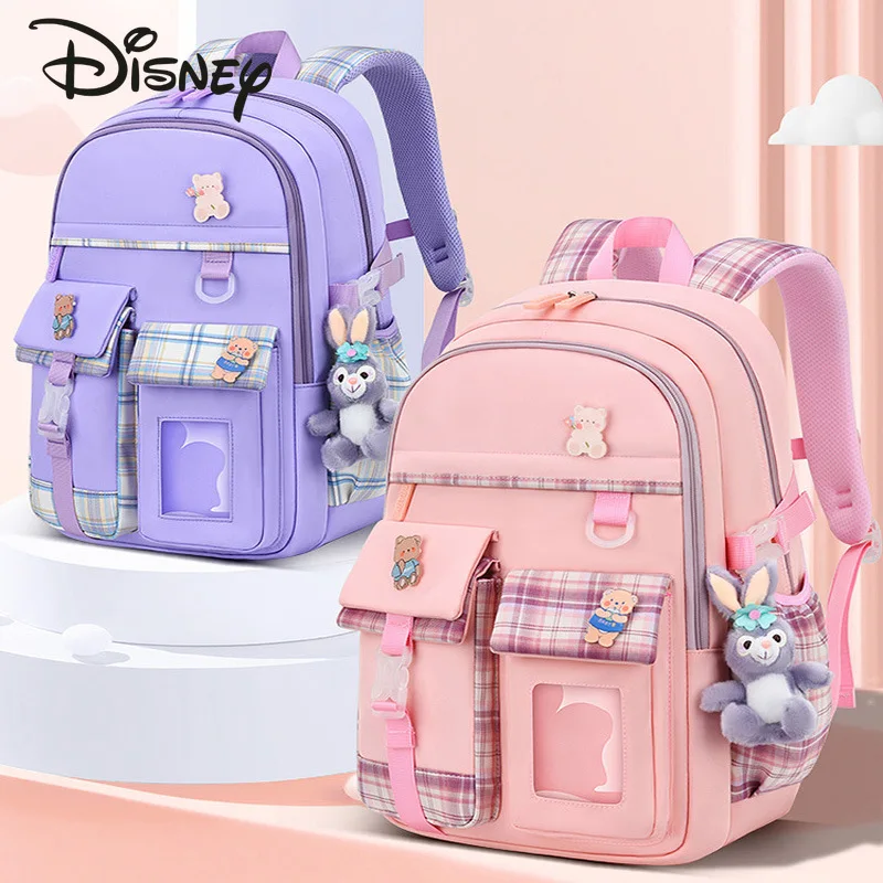 Disney 2023 New Girls' Backpack Fashion High Quality Student Backpack Cartoon Small Fresh Lightweight Girls' School Backpack
