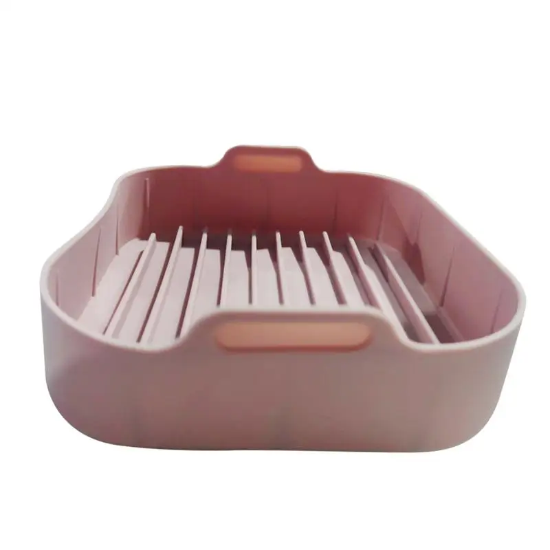 

Silicone Grill Pan Thickened Square Tray With Handle Home Baking Microwave Oven Heated Tray Non-stick Accessories Air Fryer