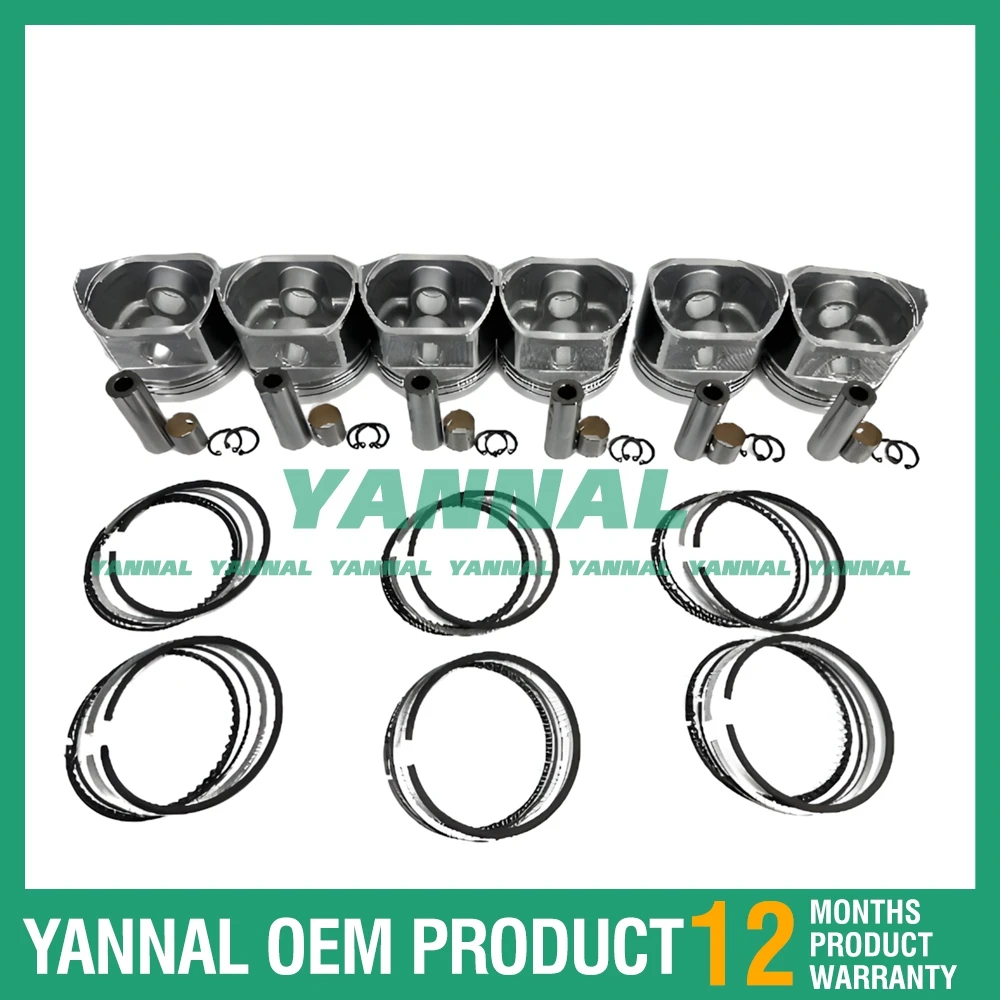 Хорошее качество 6 шт. TB45 Поршень с кольцами для Nissan детали двигателя
